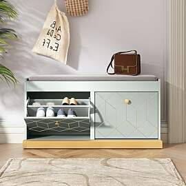 HOLTICO Schuhschrank Schuhablage Schuhbank mit 2