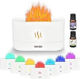 Holwim Aroma Diffuser, 7-Farben-Licht Flammen