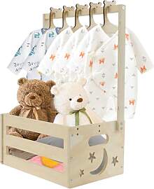 Holz Babykorb Geschenk mit Griff Babyparty Schrank 