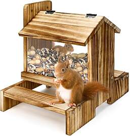 Holz-Eichhörnchen-Futterstelle für draußen -