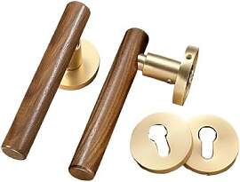 Holz-Sichtschutz-Türhebel-Schlüsselschloss-Sets, 