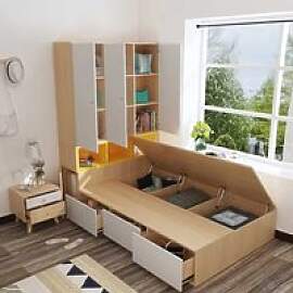 Holz-Tatami Einzelbett Moderne Kinderzimmermöbel