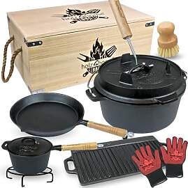 holz4home® 9-teiliges Dutch Oven Set I 4,3L