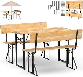 holz4home® Bierzeltgarnitur 3-teilig aus Holz mit 