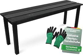holz4home® Gartenbank Holzbank Schwarz I Kleine