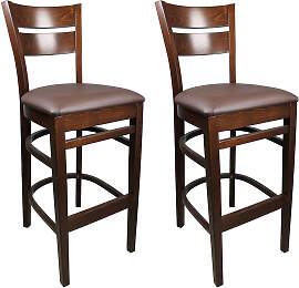 Holzbarhocker Venecia (2er-Set) Kunstleder