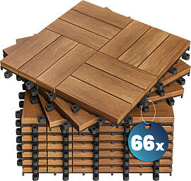 Holzfliese Akazie Mosaik 66er-Set 30x30cm