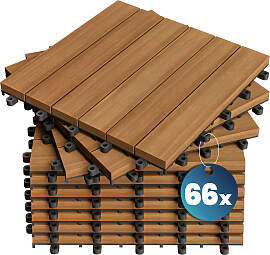 Holzfliese Akazienholz 66er-Set 30x30cm