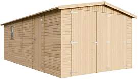 Holzgarage - Abstellraum mit Fenstern-
