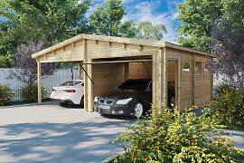 Holzgarage mit Carport “Deluxe