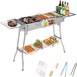 Holzkohlegrill Edelstahl XXL Kohlegrill Klappgrill 