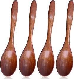 Holzlöffel Klein, 4 Stück Natürliches Holz