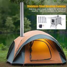 Holzofen für Camping mit 5 Rohrzubehörteilen,