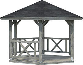 Holzpavillon PALMAKO "Betty", grau,