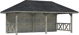 Holzpavillon PALMAKO "Bianca 16,6 m² Set