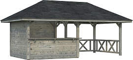 Holzpavillon PALMAKO "Bianca 16,6 m² Set
