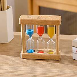 Holzsand 3 in 1 Sanduhr Timer, Mini-Sanduhr,