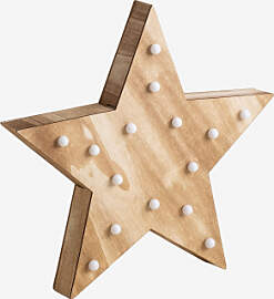 Holzstern Mit Led-lichtern Lliva Braun Natur -