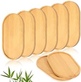 Holztablett, 8 Stück Kleines Tablett Bambus