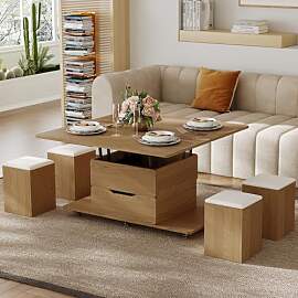 Homary Höhenverstellbarer Couchtisch mit Stauraum 