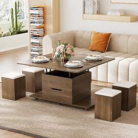 Homary Höhenverstellbarer Couchtisch mit Stauraum 