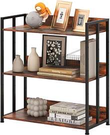 HOMASIS Bücherregal mit 3/5 Ebenen, industrielles 