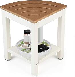 HOMASIS Eck Duschhocker mit 2 Ebenen,