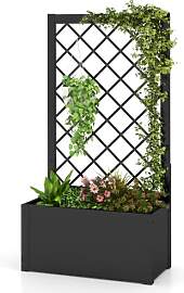 HOMASIS Pflanzkübel mit Rankgitter, Blumenkasten
