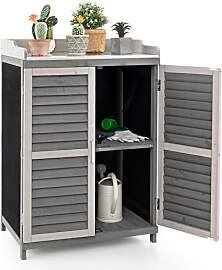 HOMASIS Pflanztisch Outdoor wetterfest aus Holz,