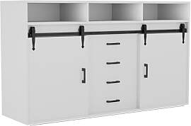 HOMAVO Sideboard HG1-L, Vintage Braun oder Weiß,
