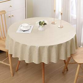 Homaxy Leinenoptik Tischdecke Abwaschbar