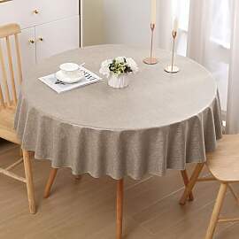 Homaxy Leinenoptik Tischdecke Abwaschbar