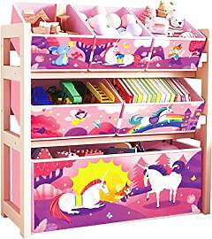 HOMCENT Spielzeugregal Kinderregal mit 6 Boxen,