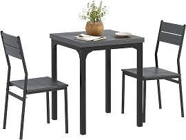 HOMCOM 3-teilige Essgruppe Esstisch mit 2