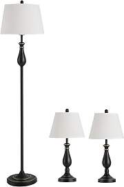 HOMCOM 3er-Set Stehlampen-Set inkl. 2