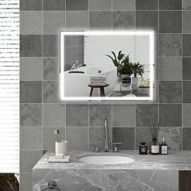 HOMCOM Badspiegel mit Beleuchtung 80 x 60 cm