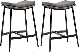 HOMCOM Barhocker 2er Set, Gepolstert Barstuhl mit