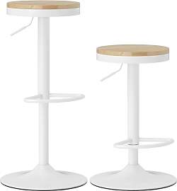 HOMCOM Barhocker 2er Set, Höhenverstellbar