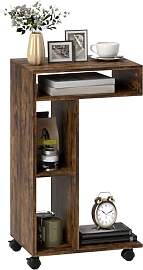 HOMCOM Beistelltisch C-Form Nachttisch mit 4