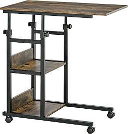 HOMCOM Beistelltisch Couchtisch mit Rollen,