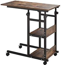 HOMCOM Beistelltisch Couchtisch mit Rollen,
