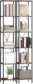 HOMCOM Bücherregal 2er-Set Regal mit 6 Ebenen,
