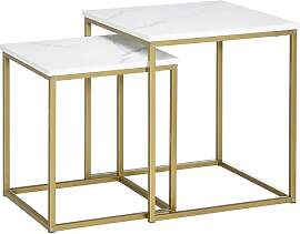 HOMCOM Couchtisch 2er Set Beistelltisch mit