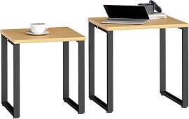 HOMCOM Couchtisch 2er Set Wohnzimmertisch mit