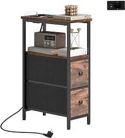 HOMCOM Couchtisch Beistelltisch mit Ladestation,