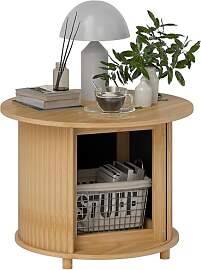 HOMCOM Couchtisch Runder Wohnzimmertisch aus