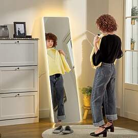 HOMCOM Ganzkörperspiegel mit LED-Beleuchtung, 150 