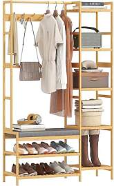 HOMCOM Garderobenständer, Kleiderständer mit 10