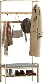HOMCOM Garderobenständer mit Schuhbank,