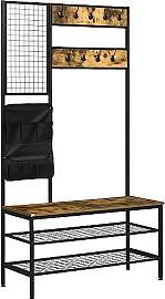 HOMCOM Garderobenständer mit Sitzbank,